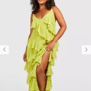Boohoo Plus Green Maxi Dress